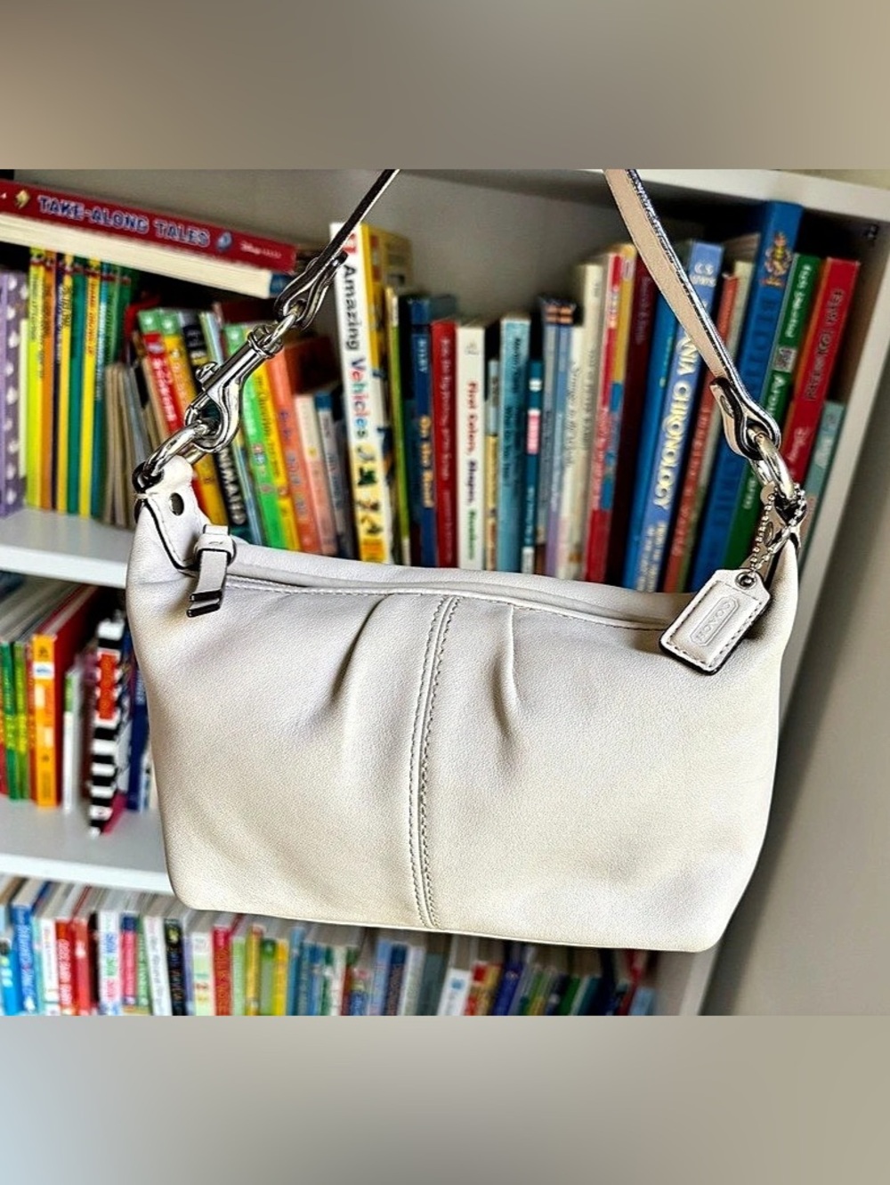 Coach Vintage Y2K Cream Ivory Soft Leather Mini Shoulder Hobo Bag